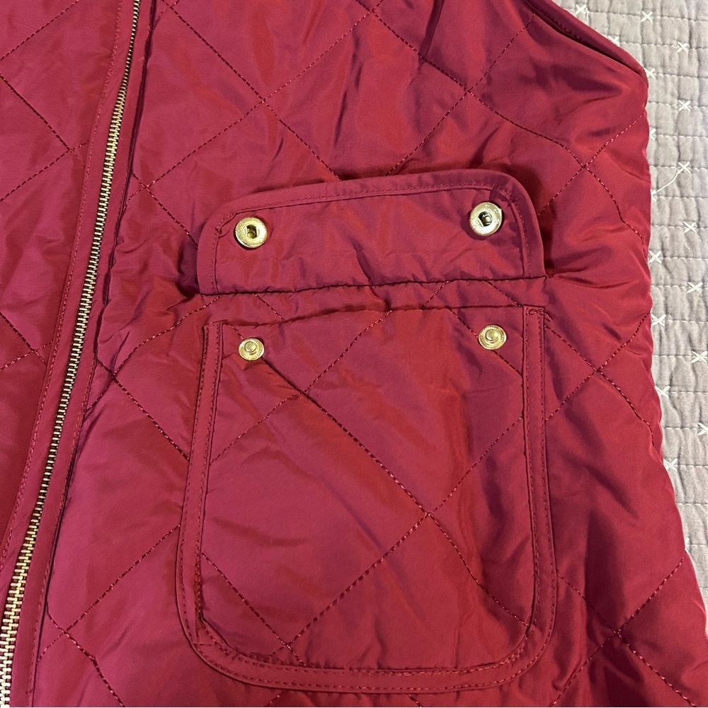 Love Tree Women’s Reversible Quilted Vest Wine and Pink Size L - Picture 4 of 7